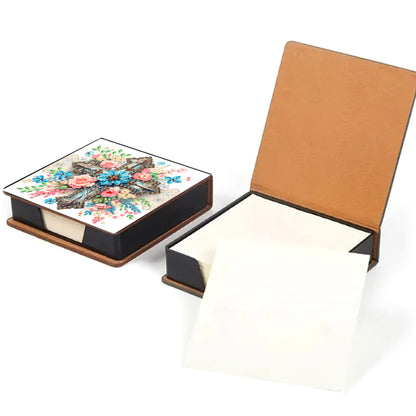 Cross Leather Diamond Art Note Box with 160 Sheets of Paper for Adults Beginners