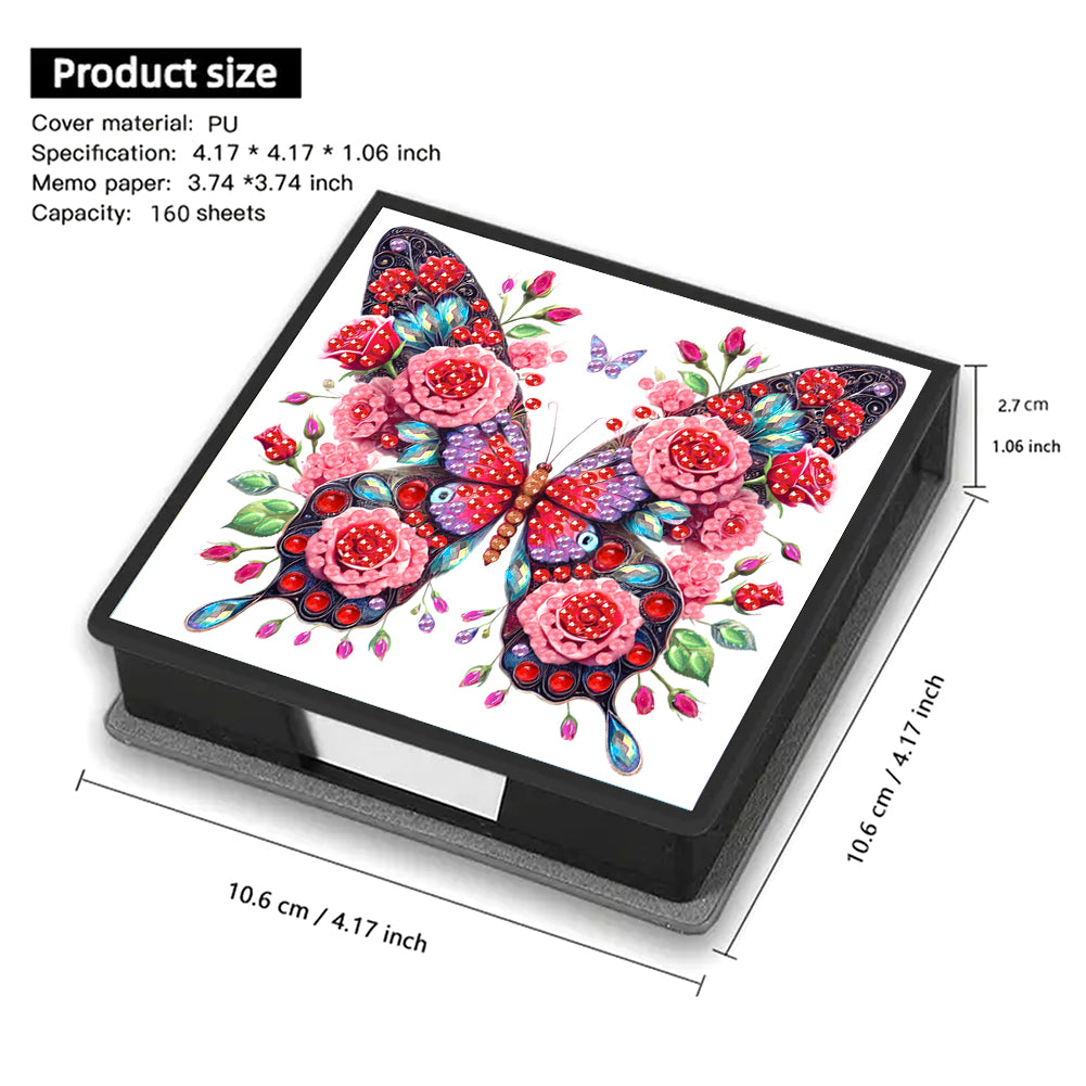 Cross Leather Diamond Art Note Box with 160 Sheets of Paper for Adults Beginners