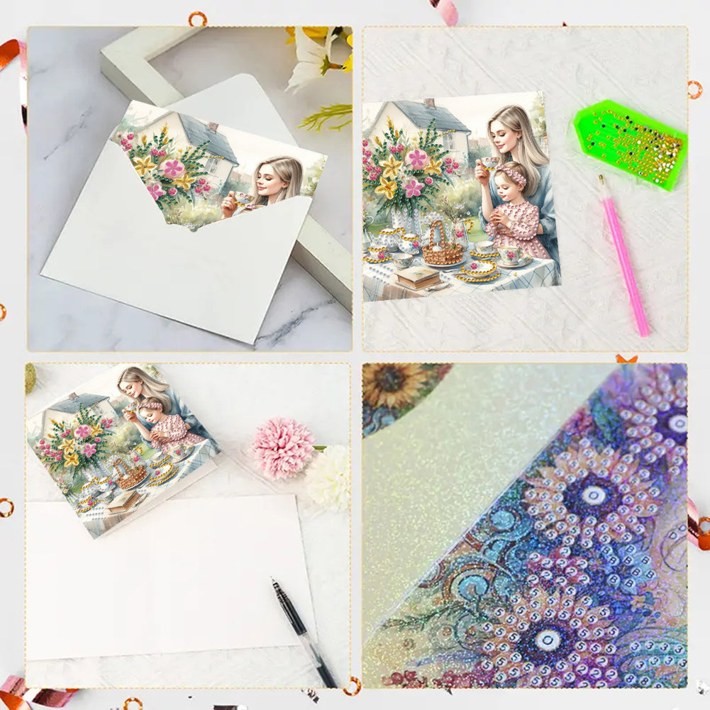 6pcs Diamond Painting Greeting Cards DIY Handmade Diamond Art Cards for Adults