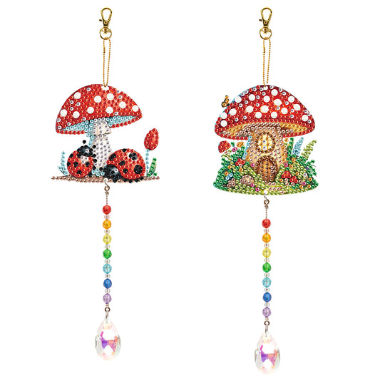 2Pcs 5D DIY Diamond Painting Sun Catcher Crystal Painting Ornaments for Adults
