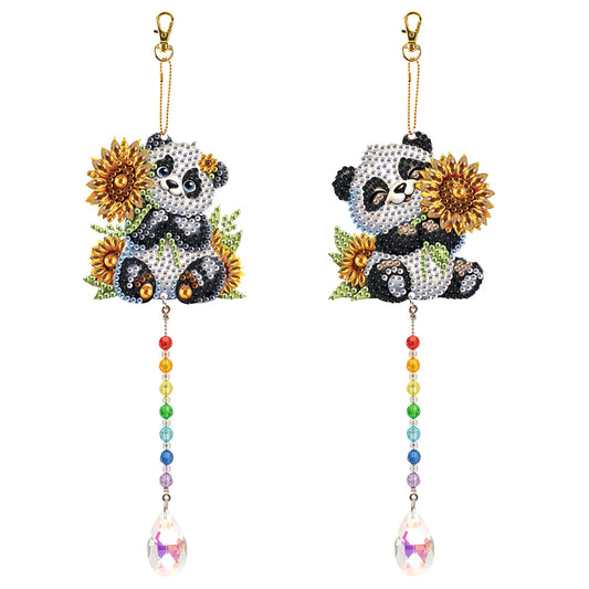 2Pcs 5D DIY Diamond Painting Sun Catcher Crystal Painting Ornaments for Adults