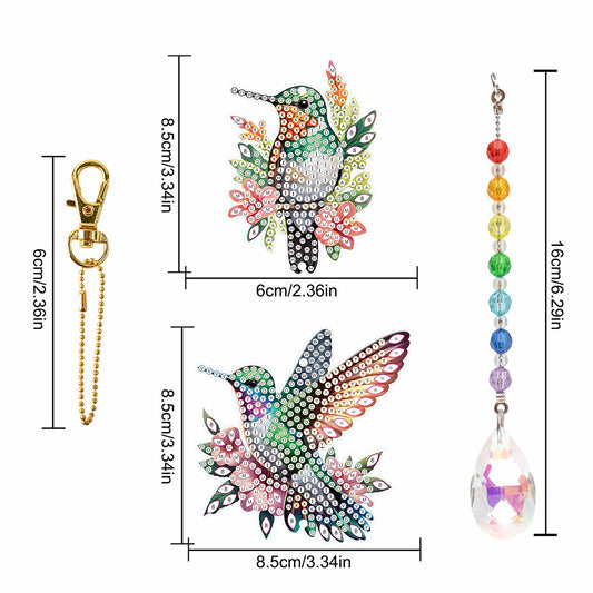 2Pcs 5D DIY Diamond Painting Sun Catcher Crystal Painting Ornaments for Adults