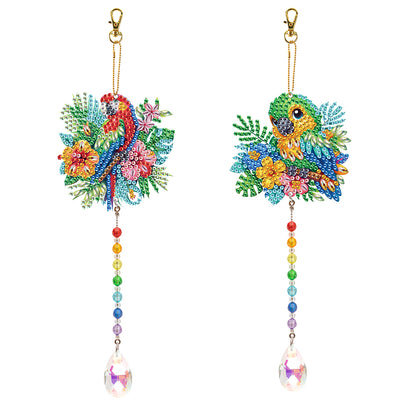 2Pcs 5D DIY Diamond Painting Sun Catcher Crystal Painting Ornaments for Adults