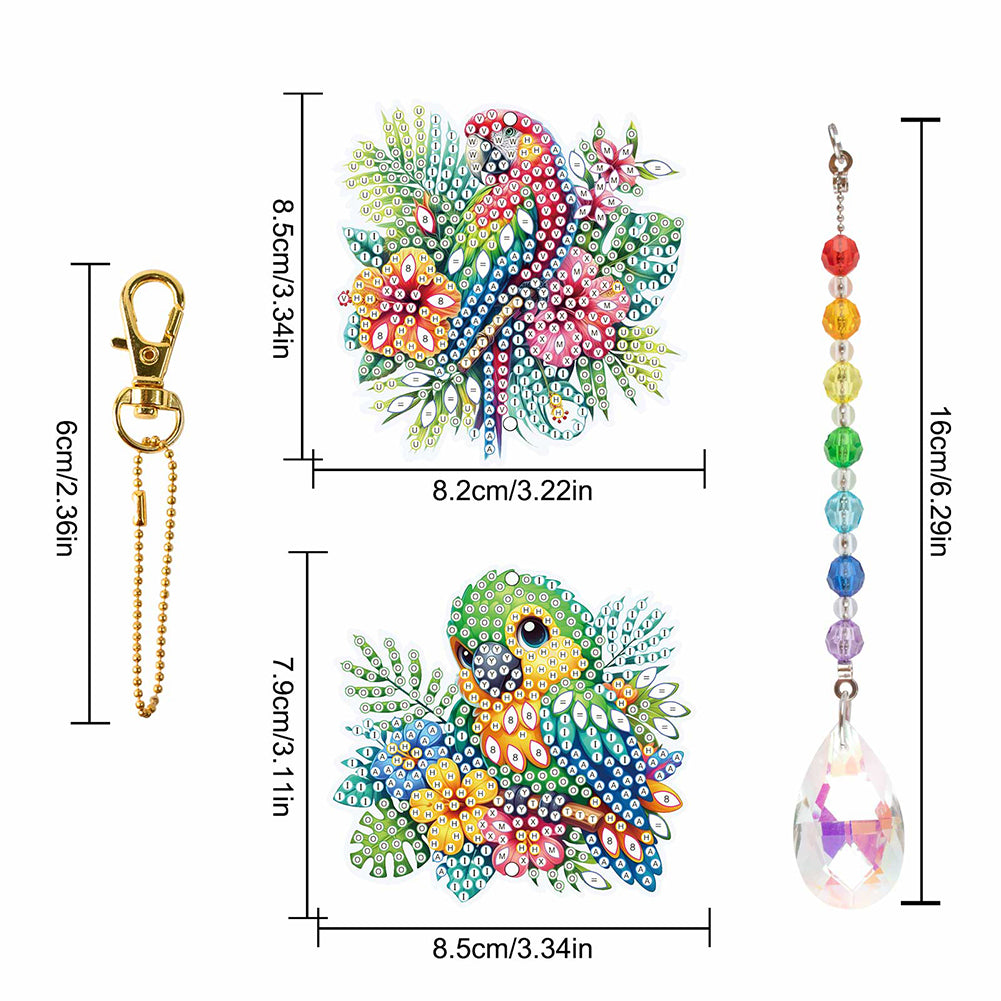 2Pcs 5D DIY Diamond Painting Sun Catcher Crystal Painting Ornaments for Adults