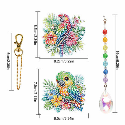 2Pcs 5D DIY Diamond Painting Sun Catcher Crystal Painting Ornaments for Adults