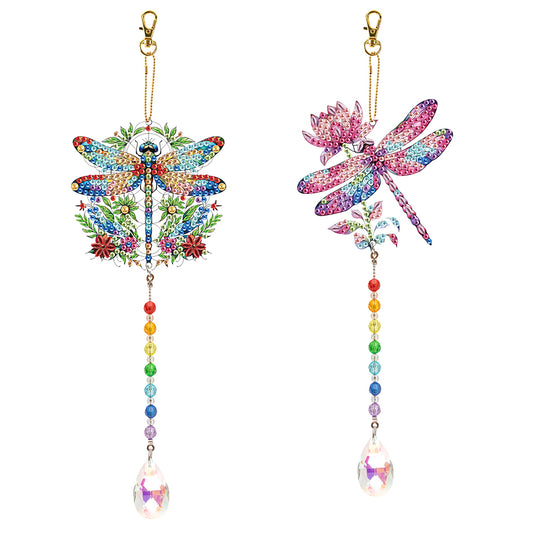 2Pcs 5D DIY Diamond Painting Sun Catcher Crystal Painting Ornaments for Adults