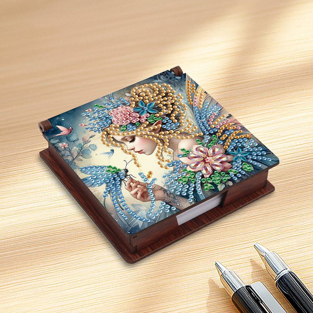 Animals Diamond Painting Notecard Box Gem Art Sticky Note Holder for Home Office
