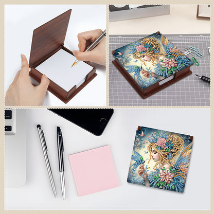Animals Diamond Painting Notecard Box Gem Art Sticky Note Holder for Home Office