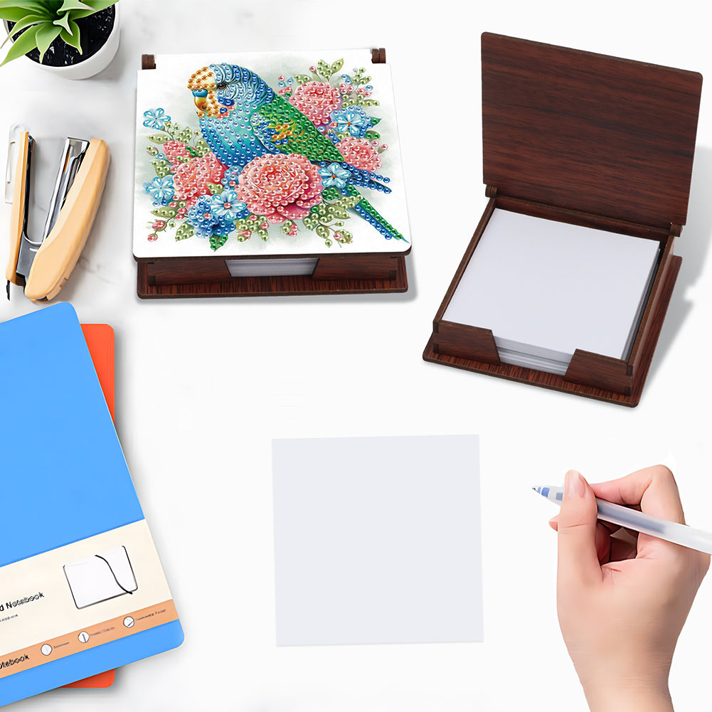 Animals Diamond Painting Notecard Box Gem Art Sticky Note Holder for Home Office