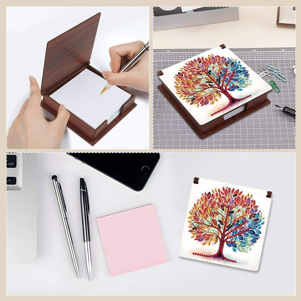 Animals Diamond Painting Notecard Box Gem Art Sticky Note Holder for Home Office