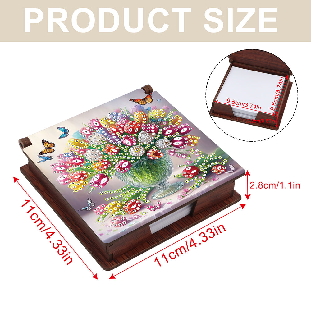 Animals Diamond Painting Notecard Box Gem Art Sticky Note Holder for Home Office
