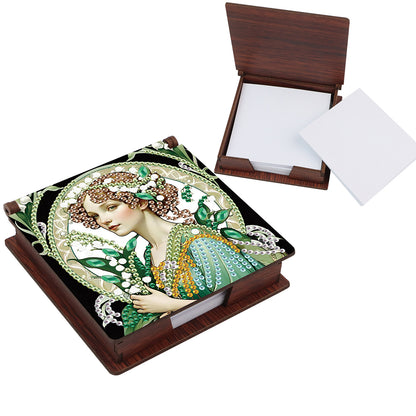 Animals Diamond Painting Notecard Box Gem Art Sticky Note Holder for Home Office