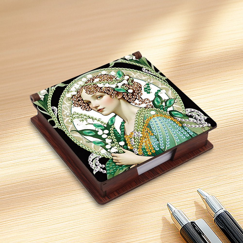 Animals Diamond Painting Notecard Box Gem Art Sticky Note Holder for Home Office