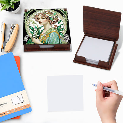 Animals Diamond Painting Notecard Box Gem Art Sticky Note Holder for Home Office