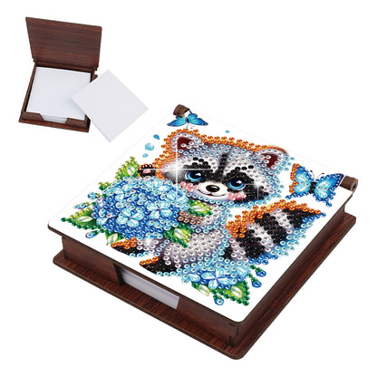 Animals Diamond Painting Notecard Box Gem Art Sticky Note Holder for Home Office