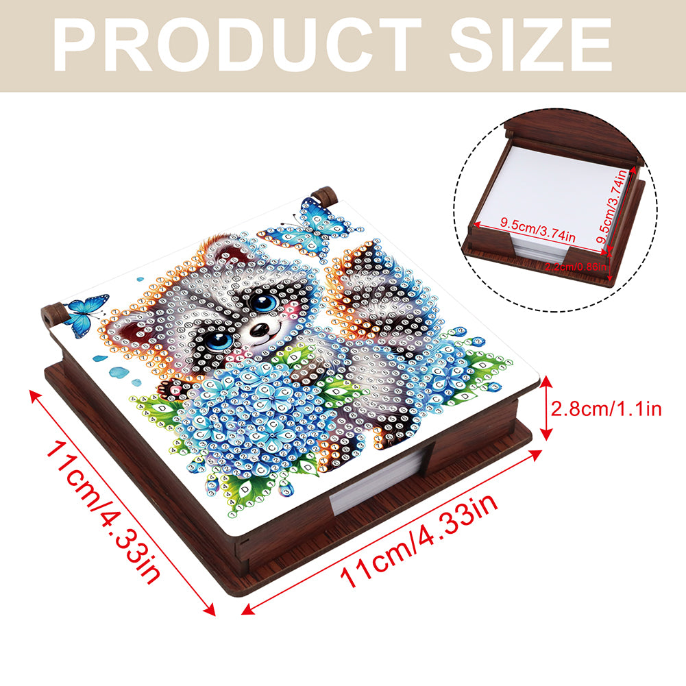 Animals Diamond Painting Notecard Box Gem Art Sticky Note Holder for Home Office