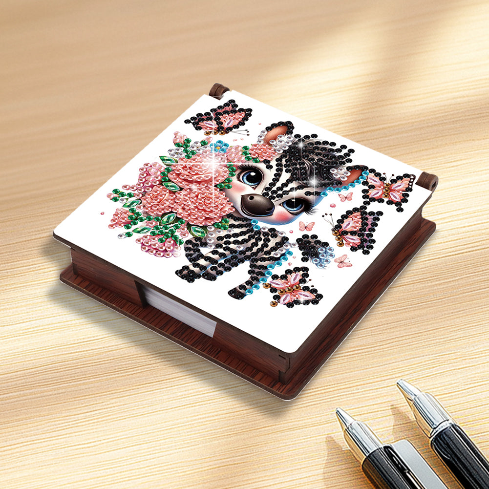 Animals Diamond Painting Notecard Box Gem Art Sticky Note Holder for Home Office