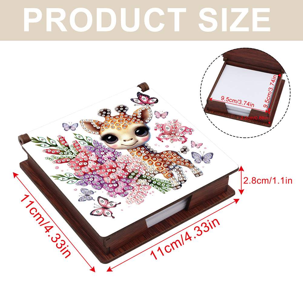 Animals Diamond Painting Notecard Box Gem Art Sticky Note Holder for Home Office