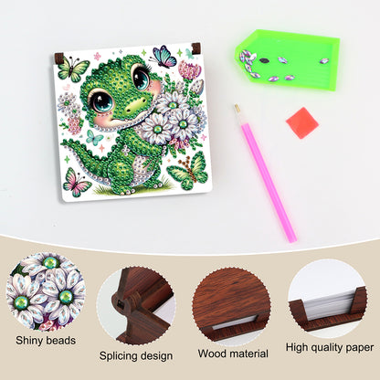 Animals Diamond Painting Notecard Box Gem Art Sticky Note Holder for Home Office