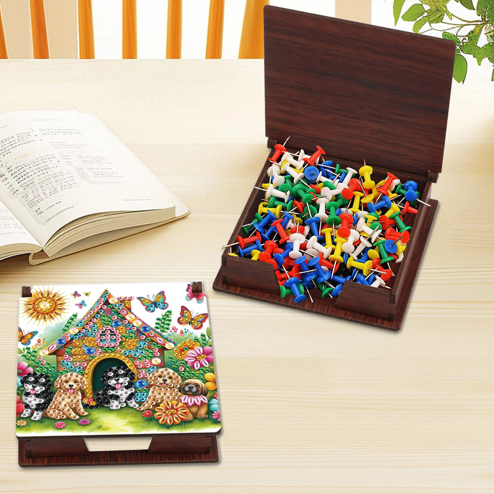 Animals Diamond Painting Notecard Box Gem Art Sticky Note Holder for Home Office