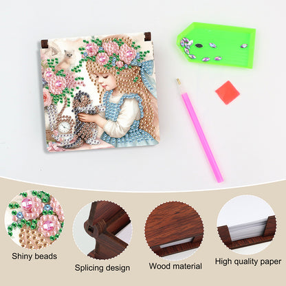 Animals Diamond Painting Notecard Box Gem Art Sticky Note Holder for Home Office