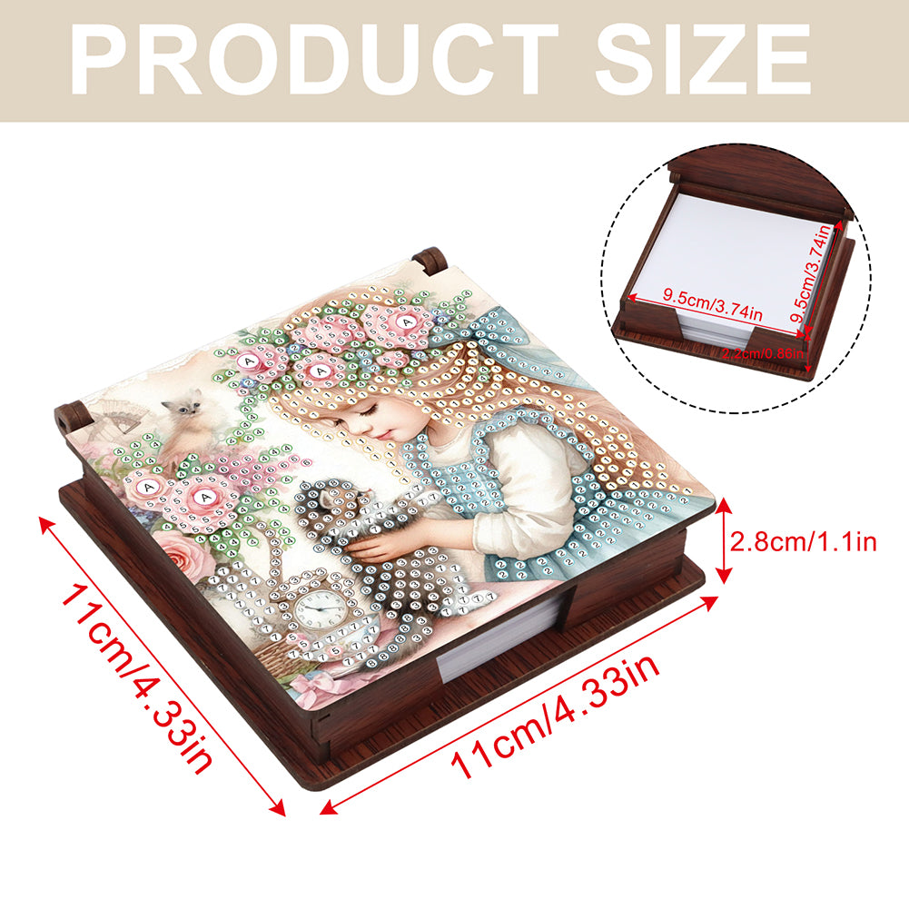 Animals Diamond Painting Notecard Box Gem Art Sticky Note Holder for Home Office