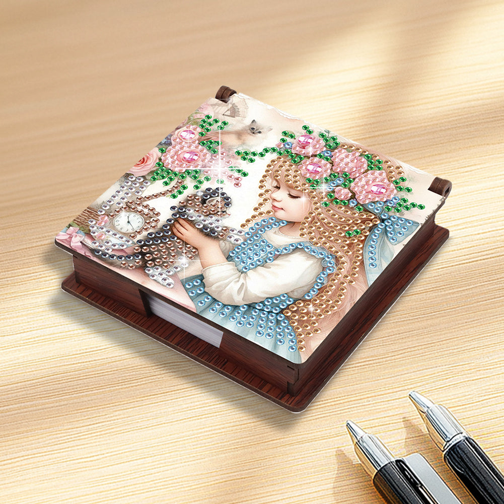 Animals Diamond Painting Notecard Box Gem Art Sticky Note Holder for Home Office
