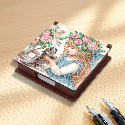 Animals Diamond Painting Notecard Box Gem Art Sticky Note Holder for Home Office