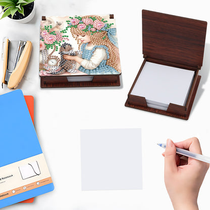 Animals Diamond Painting Notecard Box Gem Art Sticky Note Holder for Home Office