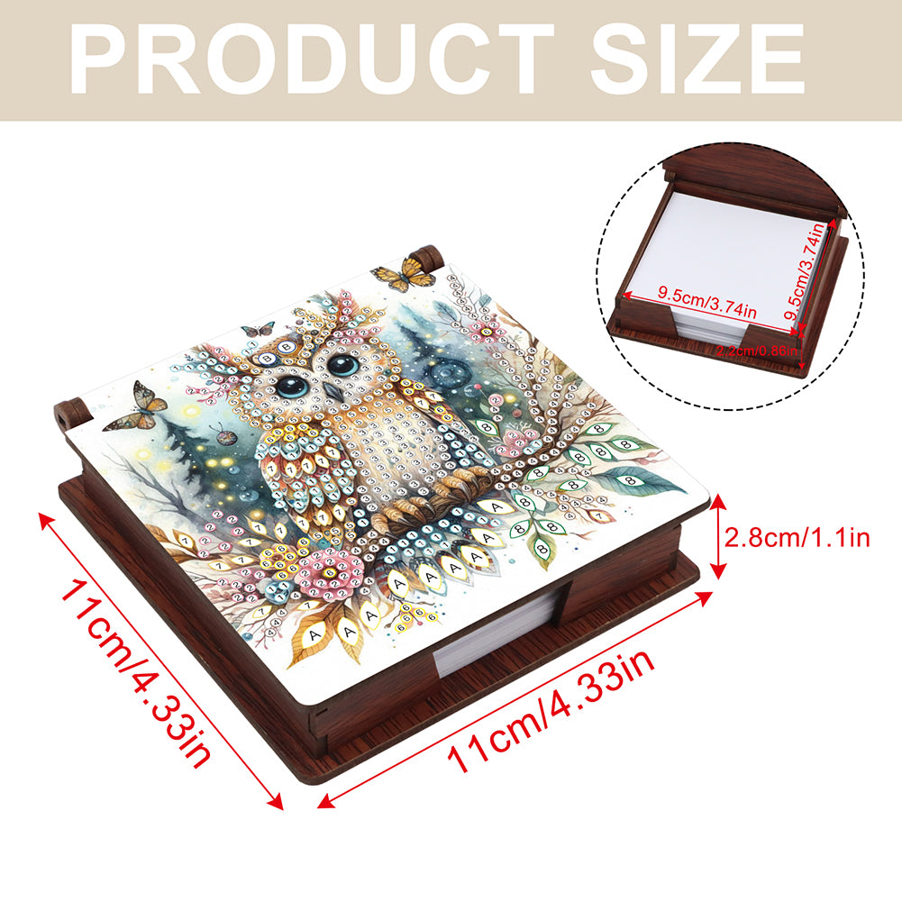 Animals Diamond Painting Notecard Box Gem Art Sticky Note Holder for Home Office