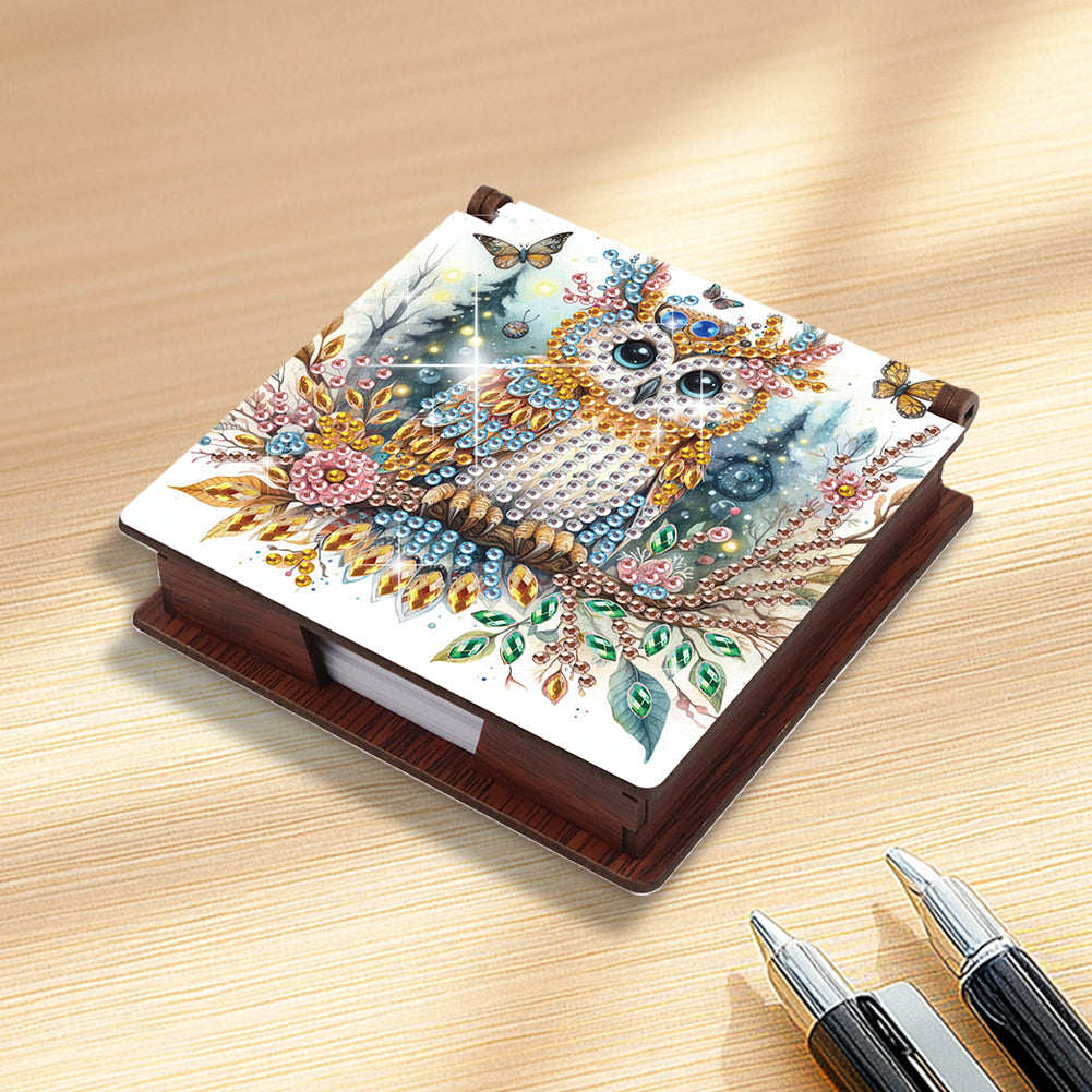 Animals Diamond Painting Notecard Box Gem Art Sticky Note Holder for Home Office