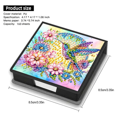 Animals Diamond Painting Notecard Box Gem Art Sticky Note Holder for Home Office