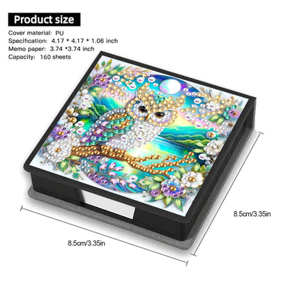 Animals Diamond Painting Notecard Box Gem Art Sticky Note Holder for Home Office
