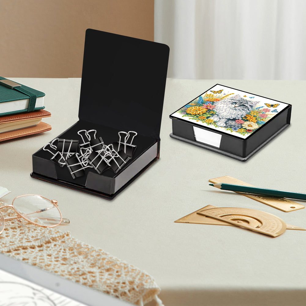 Animals Diamond Painting Notecard Box Gem Art Sticky Note Holder for Home Office