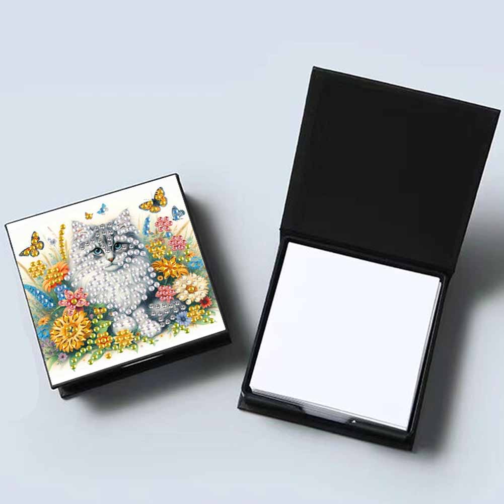 Animals Diamond Painting Notecard Box Gem Art Sticky Note Holder for Home Office