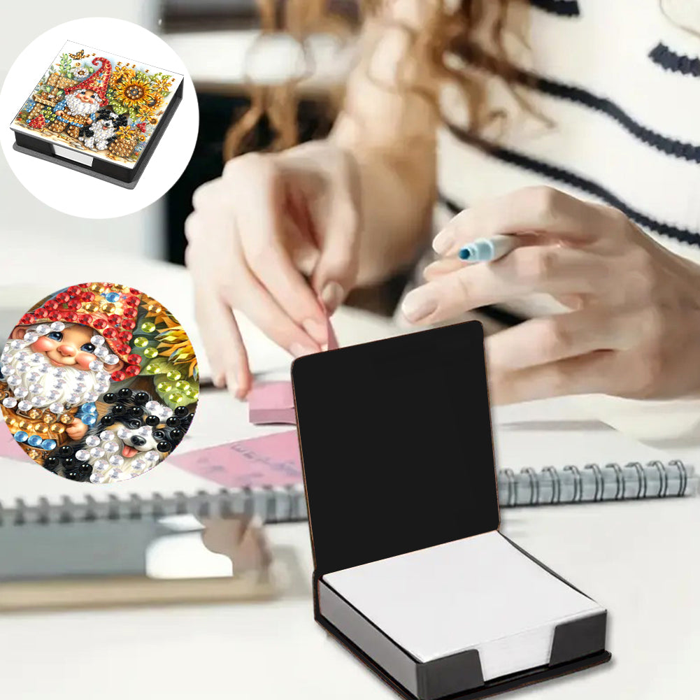 Animals Diamond Painting Notecard Box Gem Art Sticky Note Holder for Home Office