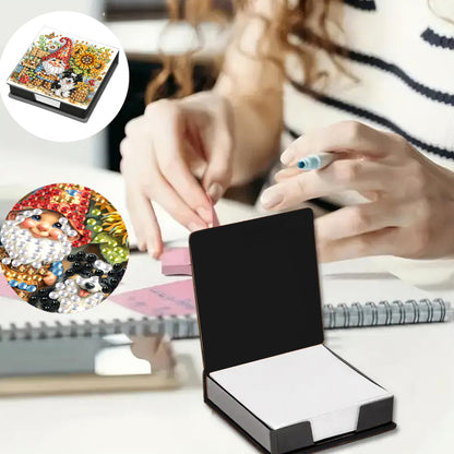Animals Diamond Painting Notecard Box Gem Art Sticky Note Holder for Home Office