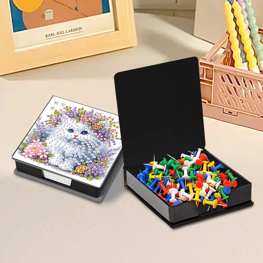 Animals Diamond Painting Notecard Box Gem Art Sticky Note Holder for Home Office