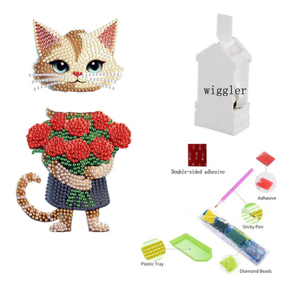Acrylic Shaking Head Animal Desktop Diamond Art Kits Cat Dog Bedroom Table Decor