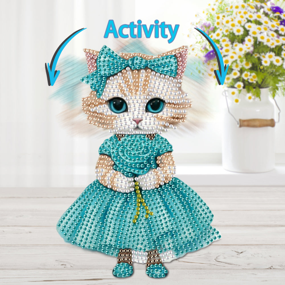 Acrylic Shaking Head Animal Desktop Diamond Art Kits Cat Dog Bedroom Table Decor