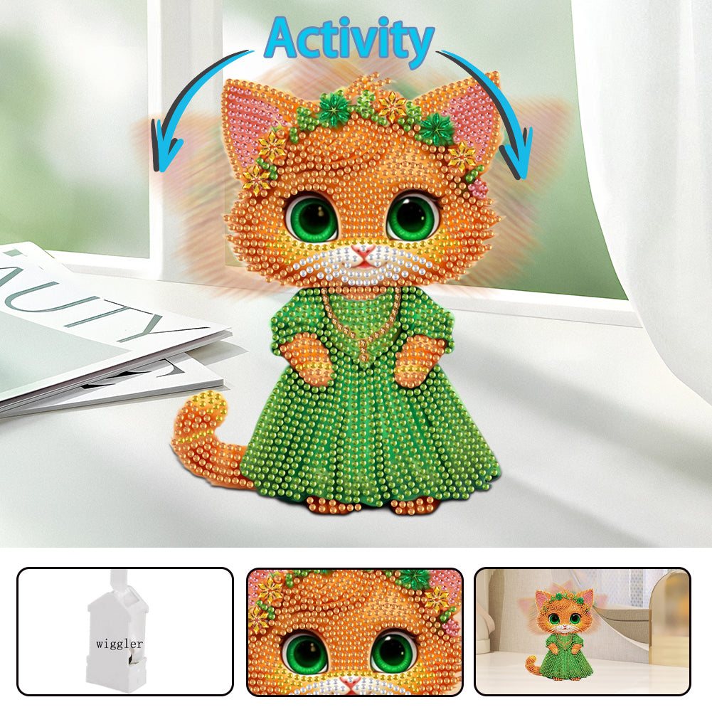 Acrylic Shaking Head Animal Desktop Diamond Art Kits Cat Dog Bedroom Table Decor