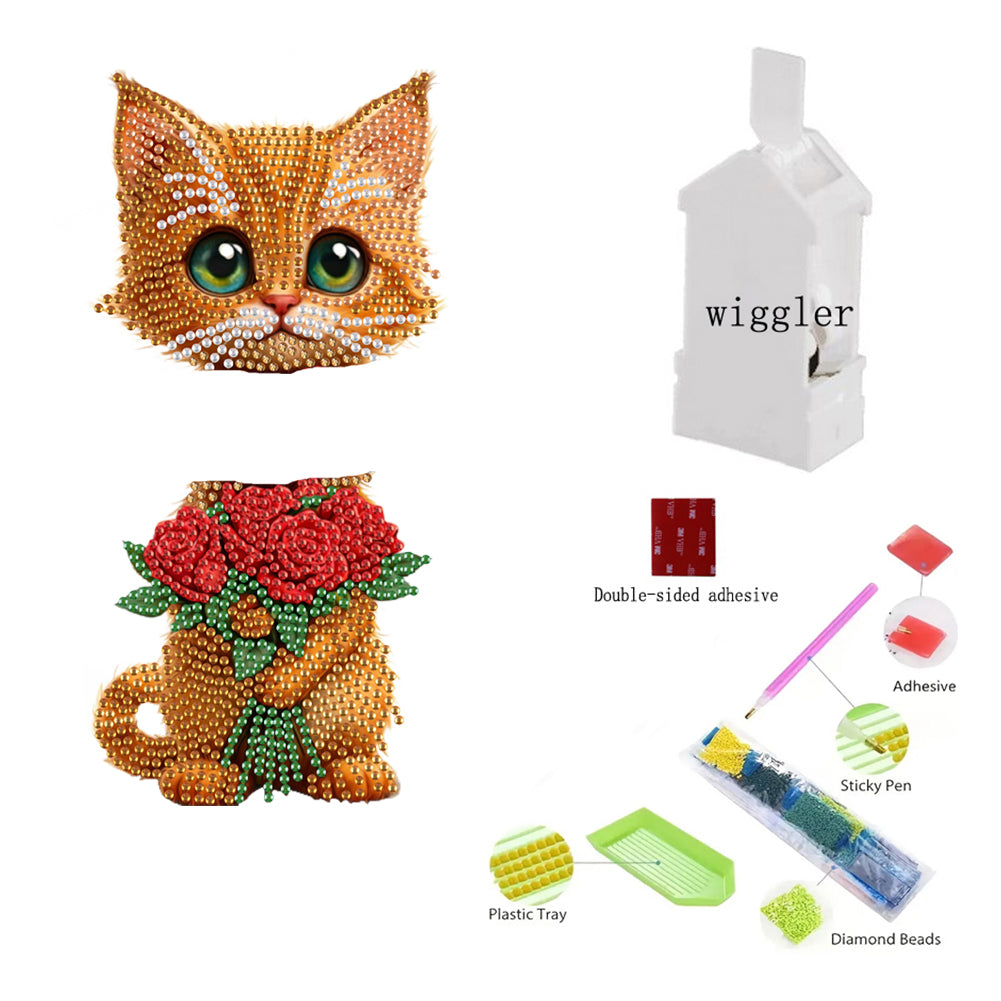 Acrylic Shaking Head Animal Desktop Diamond Art Kits Cat Dog Bedroom Table Decor