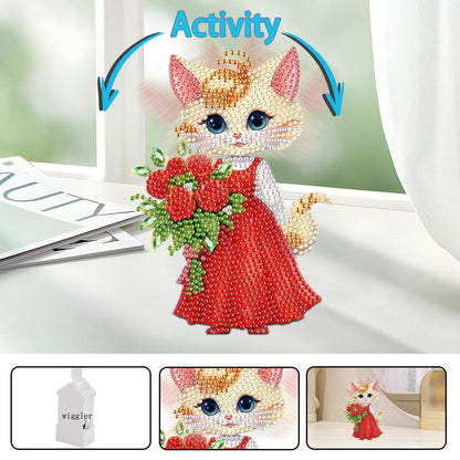 Acrylic Shaking Head Animal Desktop Diamond Art Kits Cat Dog Bedroom Table Decor
