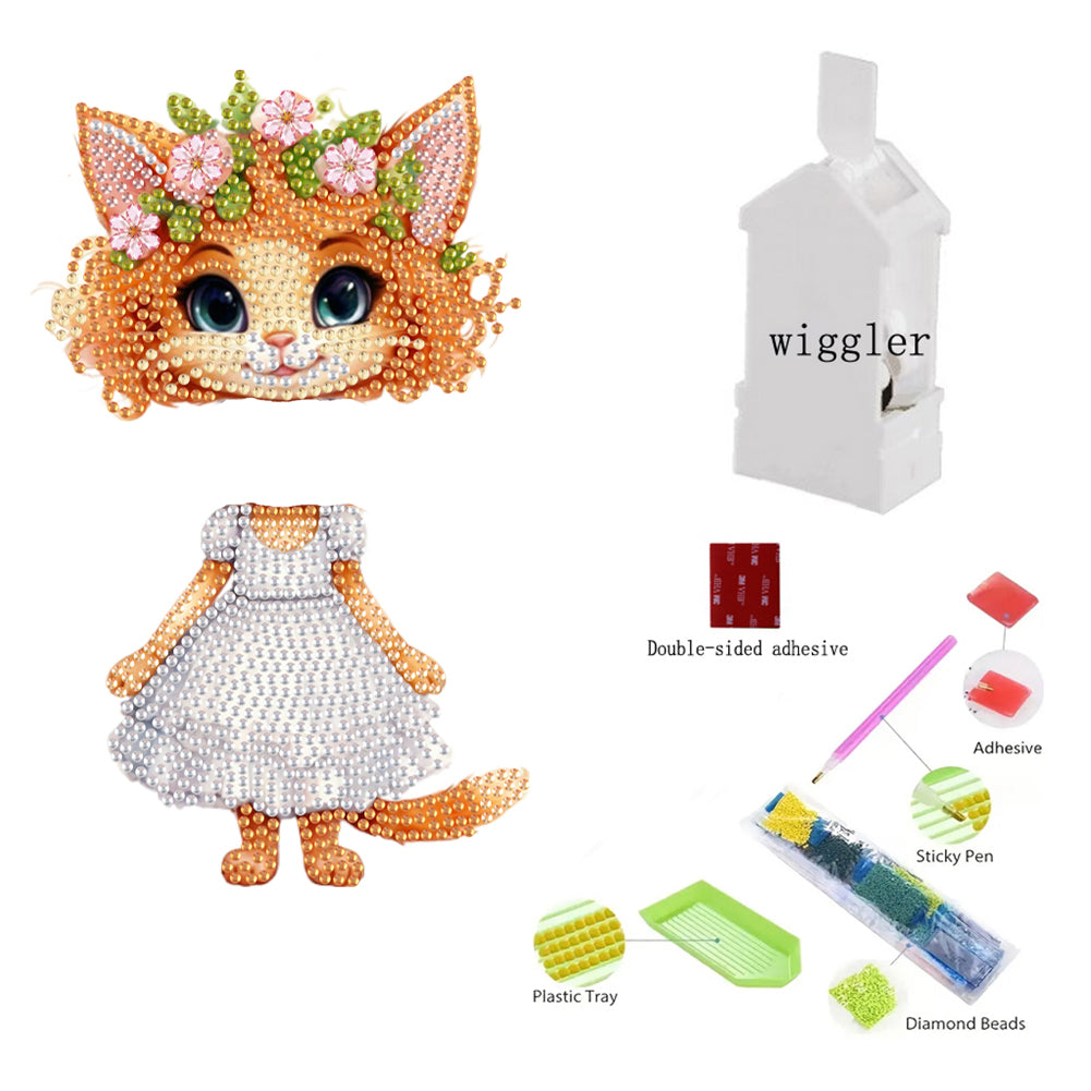 Acrylic Shaking Head Animal Desktop Diamond Art Kits Cat Dog Bedroom Table Decor