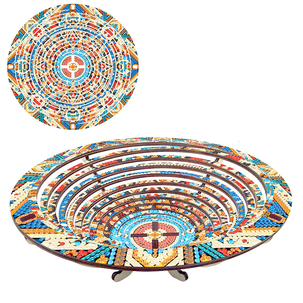Diamond Painting Wooden Serving Tray Decorative Diamond Painting Dining Plate