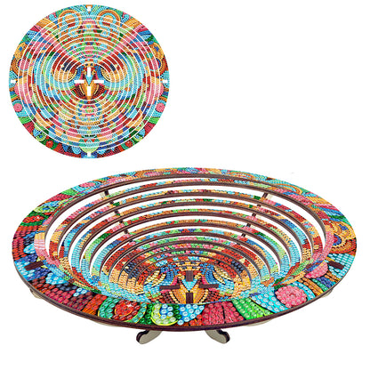 Diamond Painting Wooden Serving Tray Decorative Diamond Painting Dining Plate