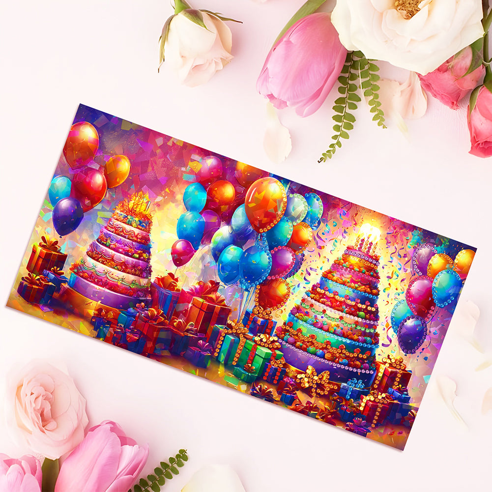 8Pcs Flower Envelope Rhinestone Painting Card Kit Diamond Painting Greeting Card