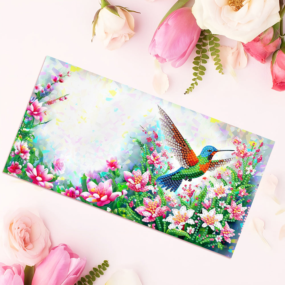 8Pcs Flower Envelope Rhinestone Painting Card Kit Diamond Painting Greeting Card