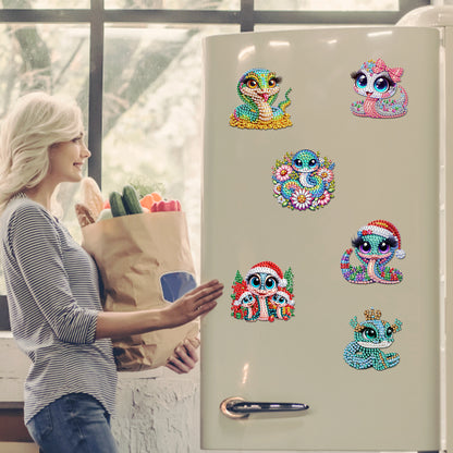 6Pcs Diamond Painting Refrigerator Magnets Diamond Art Kits for Adults Beginners