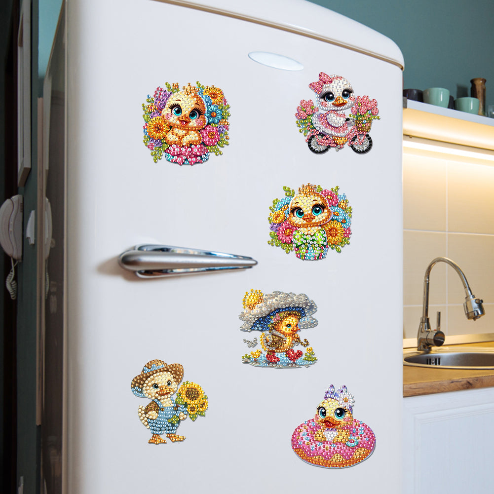 6Pcs Diamond Painting Refrigerator Magnets Diamond Art Kits for Adults Beginners